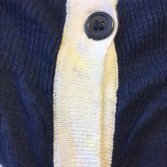 Le Chateau Montreal Men Sweater Cardigan L Blue White Long Sleeve 100% Cotton - Picture 3 of 8